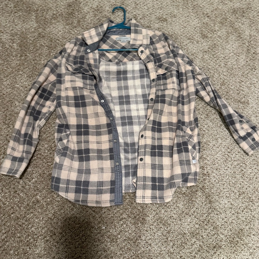 Gray and Cream Button Down Shirt with Soft Fabric